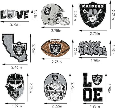 9 PCS Football Diamond Painting مجموعات مفاتيح ، DIY Craft 5D سلاسل مفاتيح فن الماس المزدوج على الوجهين لـ Lasvegas للبالغين in Kuwait