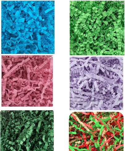 Ankelesz 50g Easter Raffia Grass Paper Shred for Gift Wrapping Basket and Gift Box Filling，Crinkle Cut Paper for Wrapping (Green) in Kuwait