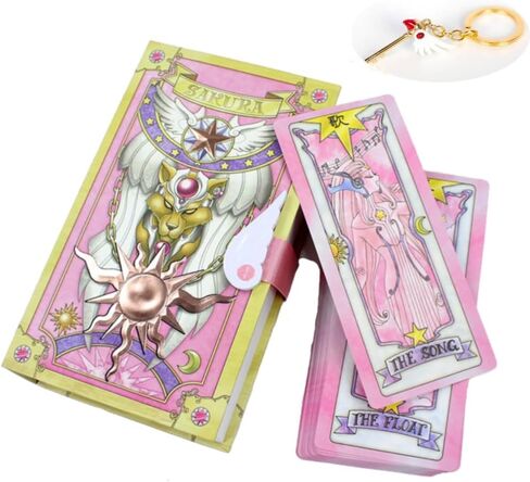 Cardcaptor Cards Magic Book anime Tarot Cards تعيين جديد في Home Box Collections Captor Cosplay Prop (Pink) in Saudi Arabia
