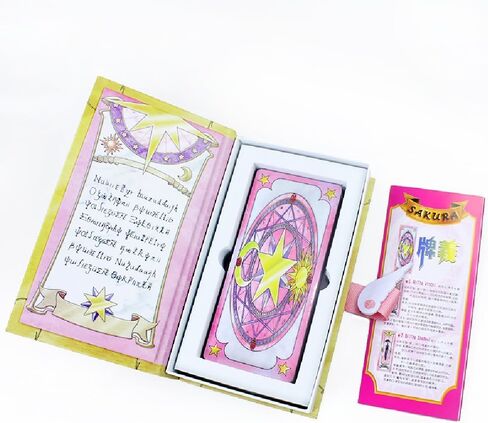 Cardcaptor Cards Magic Book anime Tarot Cards تعيين جديد في Home Box Collections Captor Cosplay Prop (Pink) in Saudi Arabia