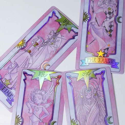 Cardcaptor Cards Magic Book anime Tarot Cards تعيين جديد في Home Box Collections Captor Cosplay Prop (Pink) in Saudi Arabia