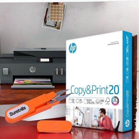 نسخ print20 ، ورقة نسخ متعددة الأغراض 4 رطل 8.5 × 11 بيضاء ، مجمعة مع Suretails التطريز مقص-مصمم للأداء الخالي من المربى ، 92 سطوع ، للطباعة اليومية ، 400 ورقة 2 عبوة in Kuwait