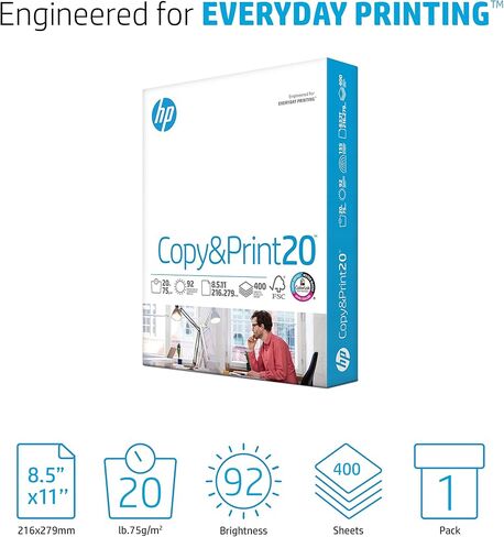 نسخ print20 ، ورقة نسخ متعددة الأغراض 4 رطل 8.5 × 11 بيضاء ، مجمعة مع Suretails التطريز مقص-مصمم للأداء الخالي من المربى ، 92 سطوع ، للطباعة اليومية ، 400 ورقة 2 عبوة in Kuwait