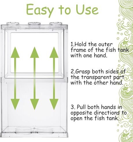 4PCS Plastic Small Betta Fish Tank, 0.6 Gallon Stackable Fish Bowl, Cube Fish Aquarium Tank for Shrimp, Turtle, Small Crab (Clear) in Kuwait