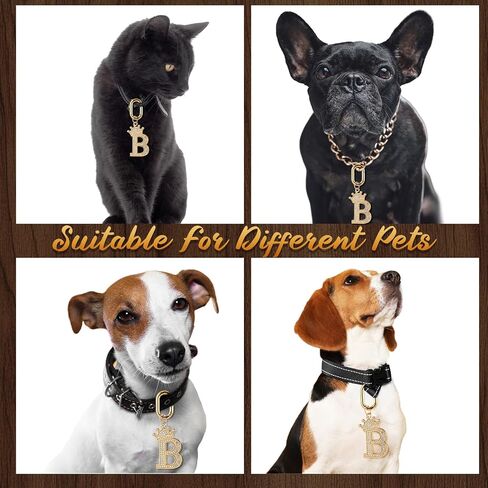 Tallew Dog Pet ID Tag, Letter Shapes Dog Collar Charm Name Tags Pet Personalized Dog Tag with Bling Rhinestones for Most Anti Lost Collar for Christmas Birthday Party Daily Decorations Gift in Saudi Arabia