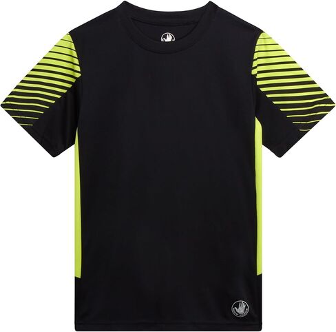 طقم سراويل رياضية للأولاد من Body Glove - تي شيرت بأكمام قصيرة مكون من 4 قطع، وسروال رياضي من الصوف، وشورت - مجموعة ملابس رياضية (4-14) in Kuwait