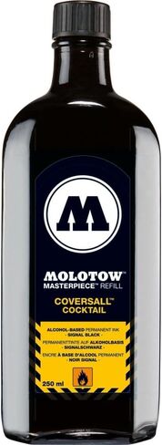 Molotow Cocktail Coastsall إعادة ملء الحبر الدائم ، إعادة ملء 760.000 (تم بيعها بشكل منفصل) ، زجاجة 250 مل ، إشارة أسود ، 1 (691.760) in Kuwait