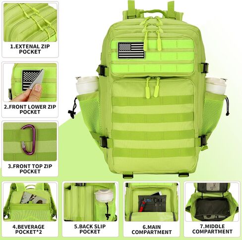 45L Tactical Assault Backpack 3 day assault pack with Molle Waterproof backpack Rucksack for Tactical Backpacks (Black-2) in Saudi Arabia