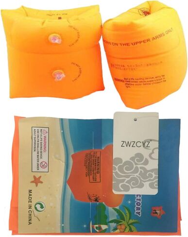 تعويم 1 زوج/2pcs نطاقات ذراع سباحة قابلة للنفخ الأكمام تعويم حلقات السباحة تطفو الأنبوب للأطفال للأطفال والبالغين (برتقالي) in Kuwait