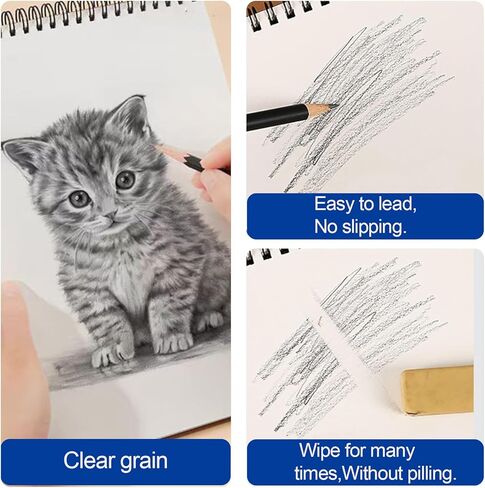 xxyoupin 9 × 12 بوصة كراسة رسم ، 110 ورقة (68 رطل/100gsm) منصة رسم ملوية علوية ، كراسة رسم فني خالية من الأحماض للرسم الفني ، الطلاء ، الكتابة على الورق (1Pack in Kuwait