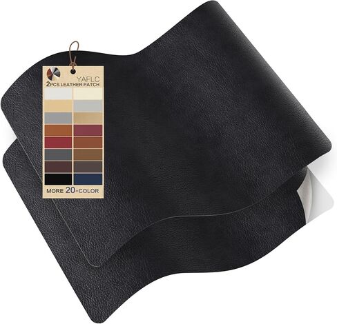 YAFLC Self Adhesive Leather Repair Patch Tape, 8.3×11 inch Vinyl Leather Repair Kit for Furniture, Car Seat, Chairs, Couch, Sofa, Jacket Black in Saudi Arabia
