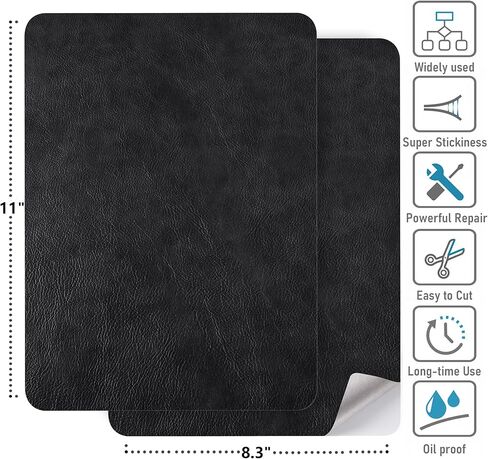 YAFLC Self Adhesive Leather Repair Patch Tape, 8.3×11 inch Vinyl Leather Repair Kit for Furniture, Car Seat, Chairs, Couch, Sofa, Jacket Black in Saudi Arabia
