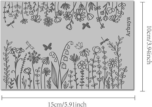 Arbuya Polymer Clay Wildflowers Dandelion Texture Sheets for Earrings Jewelry Making, Clay Flowers Texture Mats for Polymer Clay Projects Floral Stamps for Clay Earrings Tools in Saudi Arabia