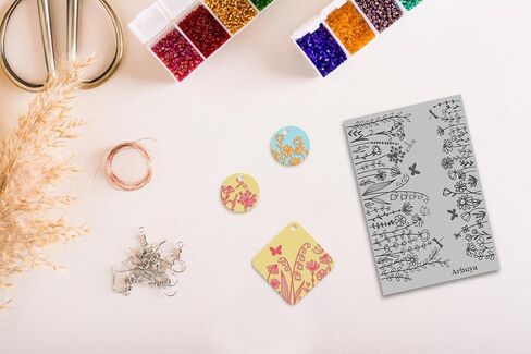 Arbuya Polymer Clay Wildflowers Dandelion Texture Sheets for Earrings Jewelry Making, Clay Flowers Texture Mats for Polymer Clay Projects Floral Stamps for Clay Earrings Tools in Saudi Arabia