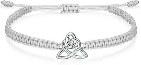 J.Endéar Celtic Knot Bracelet for Women Men 925 Sterling Silver String Jewelry for Ladies Luck Cord Black Bracelet Handmade Women Gift in Saudi Arabia