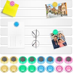 Wukong 4 Pack | 30x3cm(11.81 x 1.18) Magnetic Stainless White Boards Strips, Adhesive Backing Bulletin Bar Board, Memo Board with 16Pcs Colorful Magnets for Office, Home, Photo Wall, Documents