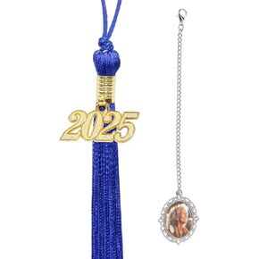 Penta Angel Graduation Cap Charm Tassel مع 2025 تخرج تاسيل DIY التذكارات التذكارية التذكارية لزيارة الخريجين CAP CAP HAT حفل تذكاري هدايا (Blue)