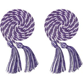 2Pcs Graduation Multi Color Braided Honor Cords with Tassel for High School Bachelor Master Doctor 68" Long (Purple Orange)