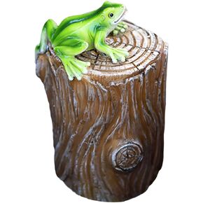 Hide A Key Outside Frog Stump Figurine Decorative Key Hiders Outdoor House Spare Keys Lockbox Containers Secret Compartment Safe Storage Box For Yard Garden Geocaching Indoor