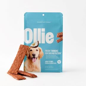 Ollie Salmon and Coconut Jerky Dog Treats, 5 oz Pack of 3, All Natural, Healthy Snacks, Made with Real Meat, Human Grade, for Dogs