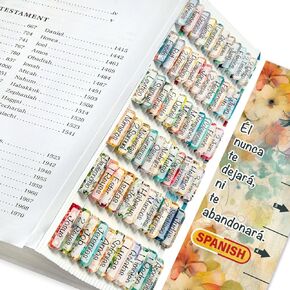 Spanish Bible Tabs, Floral Design Laminated Bible Tabs for Women Men, 75pcs Bible Tabs in Spanish, Bible Tabs for Study Bible, Bible Index Tabs Old and New Testament Personalized Bible Journaling Tabs
