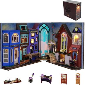 فليفر دمية مصغرة DIY House Kit غرفة إبداعية مع أثاث لهدية عيد الحب الرومانسية (Overture Street)