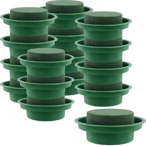 MOUYAT 16 PCS Floral Foam Rounds, 4.7 x 1.6 Inch Green Foam Round Blocks, DIY Flower Arrangement Kit for Home Garden Wedding Party Flower Decoration