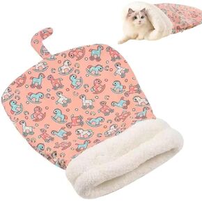 Cat Sleeping Bag for Indoor Cats,Cat Winter Sleeping Bag,Cat Sleeping Bag,Cat Sack Bed,360° Wrap Comfortable Cat Sack,Cozy Tunnel Sleeping Bag for Cats(Pink)