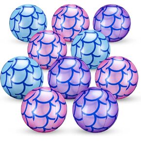 Lenwen 60 Pack Mini Mermaid Beach Balls قابلة للتنفاز حزب حورية البحر تفضل 6 بوصة بركة حورية البحر ألعاب حوريات حورية البحر العوامة كرات البليار