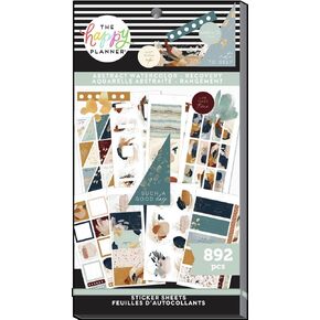 حزمة قيمة ملصق Happy Planner - Planner ومجلات اليومية - موضوع الاسترداد المائي - العافية - متعددة الألوان - رائعة للتخطيط والتحفيز - 30 ورقة مع 892 ملصقات إجمالية in Kuwait