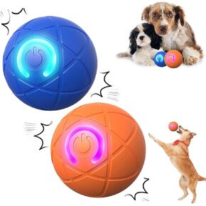 2PCS Shaky Ball Toy for Dogs,Pet Bounce Ball,Vibrating Dog Ball,Interactive Dog Ball,Automatic Moving Dog Toy Ball,Shaky Ball Toy for Dogs,Bouncing Ball for Dogs(Orange+Blue)