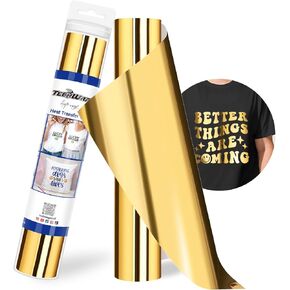 TECKWRAP Heat Transfer Vinyl Metallic Foil HTV - 12" x 5ft Chrome Iron on Vinyl for All Cutter Machine Heat Press Vinyl for Shirts Easy to Cut & Weed (Silver)