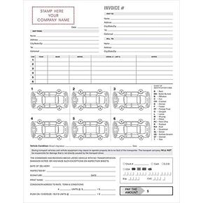 NextDayLabels - 2 Part Vehicle Auto Transport Bill of Lading and Invoice Form