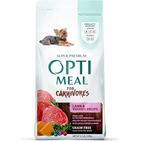 Optimeal Toy Breed Dry Dog Food – Small Kibble for Small Dogs, High Protein, Natural Ingredients, Skin & Digestive Support, Premium European Nutrition – Salmon & Brown Rice, 3.3 lbs