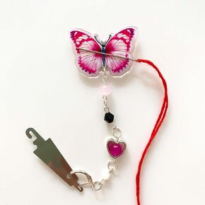 Butterfly Needle Minder for Cross Stitch, Magnetic Needle Holder with Threader Chain Decor for Sewing Embroidery Needlework Accessories