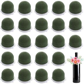 Laniakea 24pcs Mini Foam Foam Collder Floral Foam Colls with Green Floral Wire Floral Supplies Round Round Foam for Flower Flower ، Decord Wine Bottion ، Weddings ، Party in Kuwait