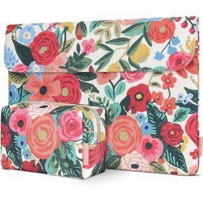 DOMISO 17.3 inch Laptop Sleeve Case Water-Resistant Slim Computer Cover Bag with Small Pocket for HP, Dell Notebook,Rose