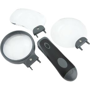 كارسون remov-a lens 3-in-1 LED مكبّر يدوي مضاءة مع 3 عدسات زجاجية قابلة للتبديل (RL-30)