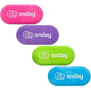 Erasers Pencil Big Oval, Erasers School Supplies for Kids and Artists, Hi Polymer Large White Soft Eraser, Rubber and Non – Abrasive Eraser, Best Eraser for Drawing, (4 PC) – by Enday