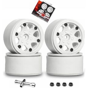 Redspider 2.2 Beadlock Wheels البلاستيك ， 2.2 عجلات （4pcs أسود） ل 1/10 RC Rock Crawler Car Axial Wraith RR10 SCX10 90046 Yeti D90 CC01