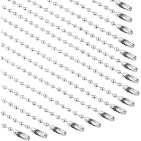 100 PCS Ball Chain Necklace Stainless Ball and Chain Keychain Chain Bulk Bead Chain for Jewelry Making DIY Crafts, Necklace Hanging, Dog Tag, Silver Metal 4" Long 2.4 Mm Ball Bead Chain