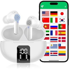 AI Translation Earbuds, Language Translator Earbuds Real Time, 3-in-1 Translator Language 144 Languages & Accents, Fit iOS and Android, Ideal for Travel and Business