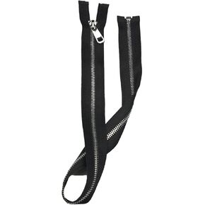 Amykite 75cm/30in Zipper Metal, #5 5mm Replacement Zippers,Divisible Metal Zipper for Coats, Boots, Jackets, Sewing and More (Silver)