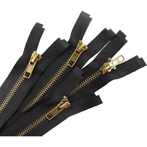 pson 4PCS 20 Inch Antique Brass Zippers, Metallic Nylon Coil Zippers for Sewing DIY Craft Bags