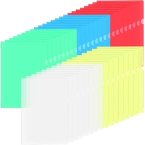 40pcs مجلدات بلاستيكية شفافة ، من النوع L ، قابلة لإعادة الاستخدام ، الحروف وحجم A4 ، 5 ألوان