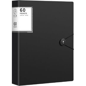 60 Pocket Portfolio Binder with Plastic Sleeves, A4size Display Book Folder with Clear Sheet Presentation Folder for Artwork, Document Organizer
