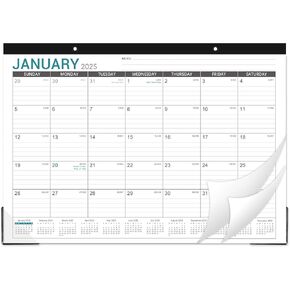 2025 Desk Calendar - Desk Calendar 2025, 17"x12" Desktop Calendar, Jan. 2025 - Dec. 2025, Corner Protectors, Large Ruled Blocks