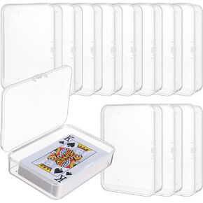 12 PCS Playing Card Case Clear Card Deck Box Acrylic Playing Game Card Storage Holder Blank Business Card Organizer for Game Card Beads, Craft items, Coins, Jewelry Small Accessories (12)