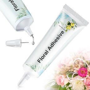 1 Pack Floral Glue, Floral Adhesive Glue for Fresh Flowers, Boutonniere Supplies Wristlets Fast Drying Waterproof Glue with Metal Tip Strong Hold Adhesive Ceramic Glass Fabric Wedding Craft