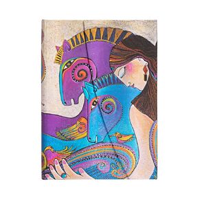 Maria and Mares Midi Lined Hardcover Journal, 144pg, 120GSM, Laurel Burch Collection by Paperblanks (Mystical Horses)